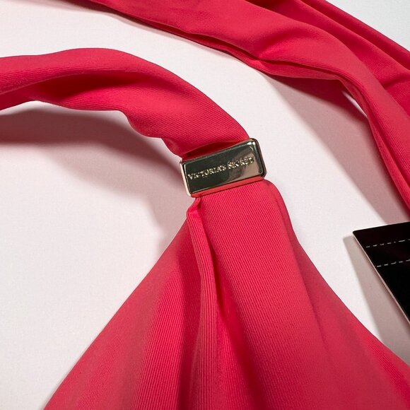 Victoria Secret Small S Harlow Halter Push Up Bikini Top Triangle Pink Island - Picture 4 of 6